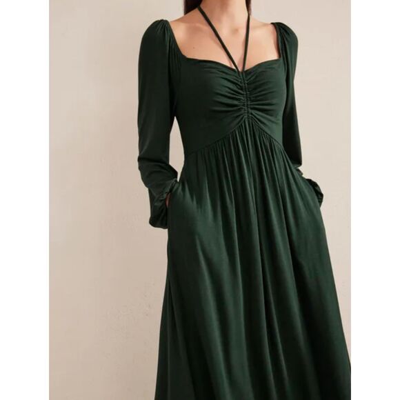 New Boden Tie Detail Jersey Maxi Dress with Pockets Women's Size 6 - Picture 9 of 12